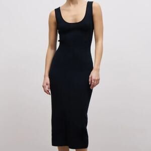 Because Of Alice NEW Scoop Neck knit midi dress tank dress black stretchy sexy